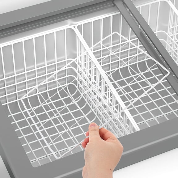 BESTYASH 2Pcs White Freezer Wire Shelf Divider with Iron Grid Panels for Neat Fridge and Chest Freezer Organization