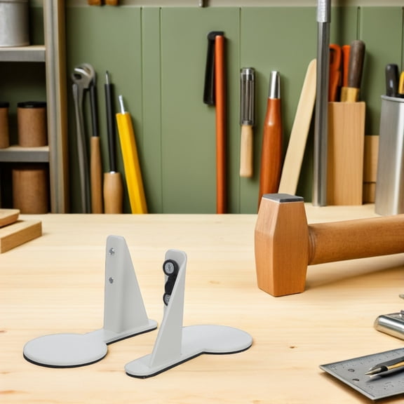 BESTYASH 2Pcs White Metal Pegboard Desk Brackets for Easy Installation and Strong Support