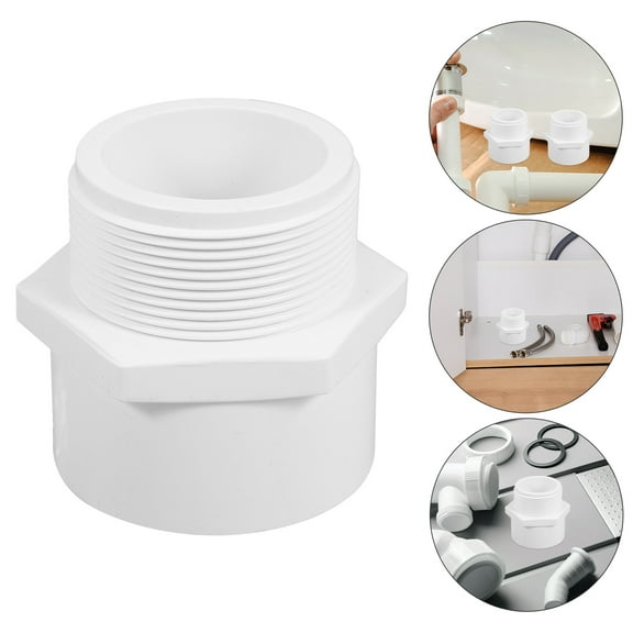 BESTYASH 2Pcs White PVC Male to Male Hose Connector Adapter for Plumbing Line and Pipe Repair