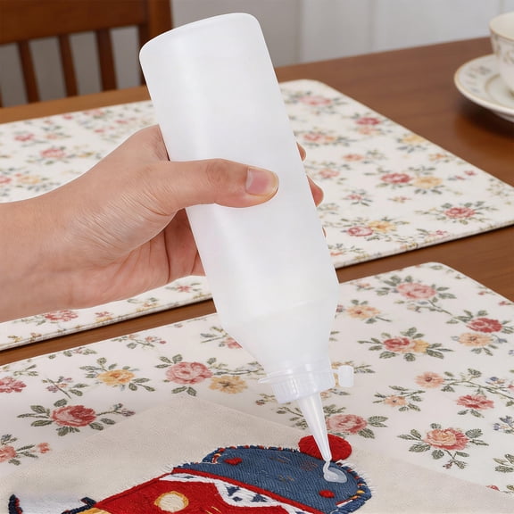 BESTYASH 2-Pack White Plastic Squeeze Bottles for Glue, Paint, and Liquid Dispensing, Polyethylene Material