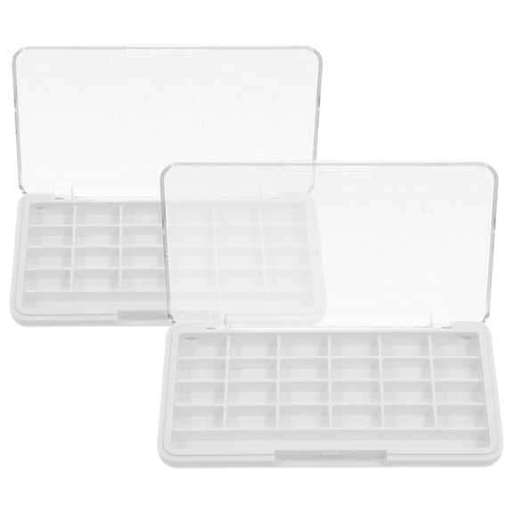 BESTYASH 2Pcs White Pp Empty Eye Shadow Box Travel Friendly for Makeup Application and Storage