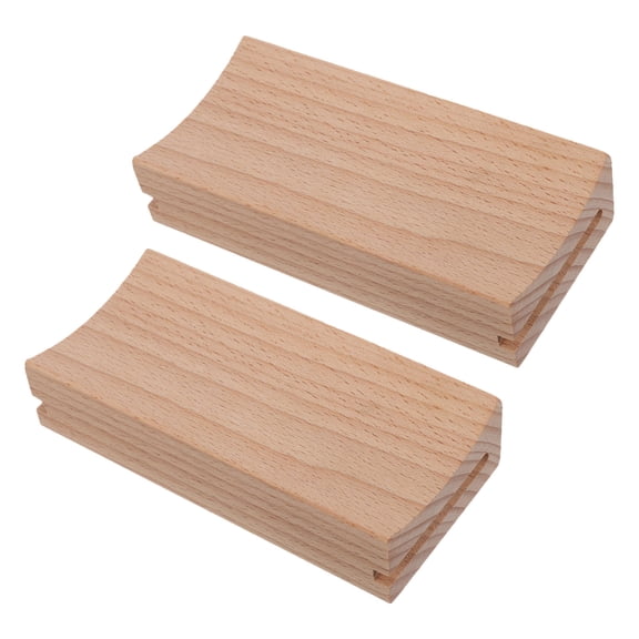 BESTYASH 2Pcs Wood Rolling Pin Holder with Anti Rolling Design Beige Countertop Storage Rack for Baking