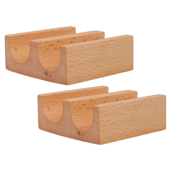 BESTYASH 2Pcs Wooden Sushi Holder U Shaped Serving Rack Khaki Japanese Style Food Presentation Stand