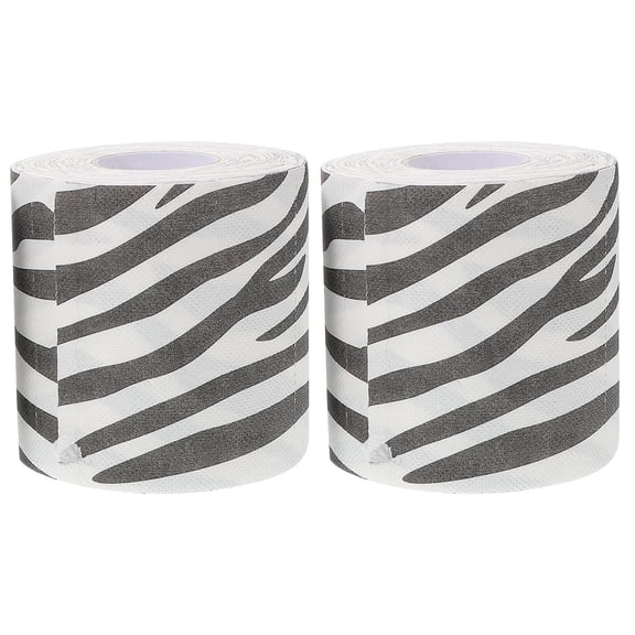 BESTYASH 2Pcs Zebra Print Toilet Paper with Unique Animal Pattern Soft Durable Tissue for Bathroom