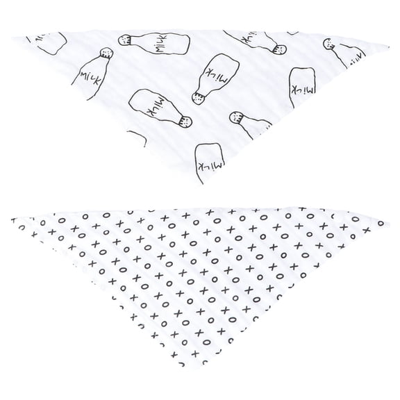 BESTYASH 2-Pack Baby Bandana Drool Bibs, Soft Cotton, Keep Clothes Dry and Clean, Black Color