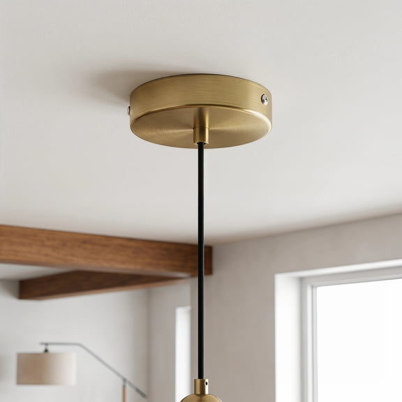 BESTYASH 2Set Golden Ceiling Canopy Kit with Crossbar and Screws for Easy Pendant Light Installation