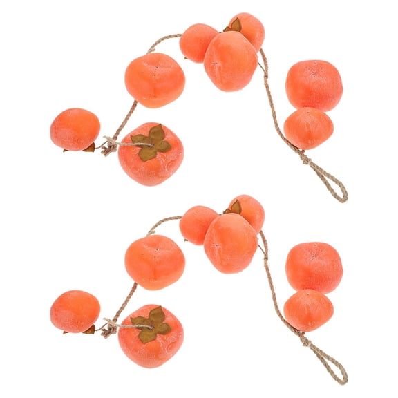 BESTYASH 2Set Lifelike Persimmon Pendant Artificial Fruits String Hanging Orange Home Decoration