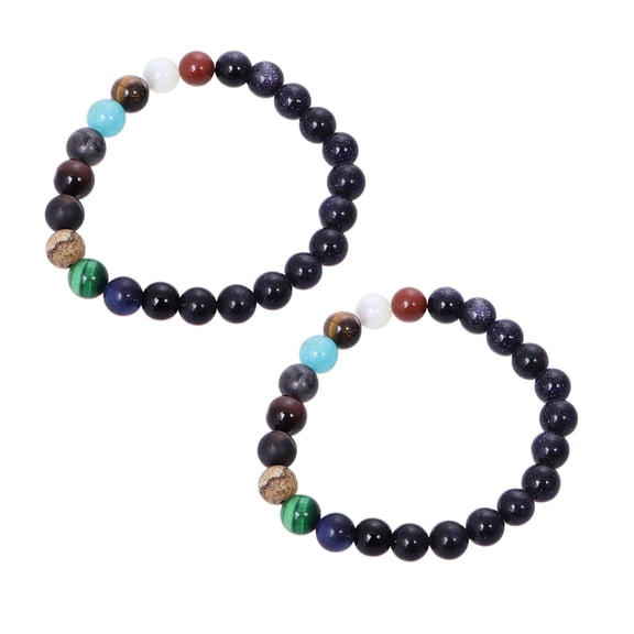 BESTYASH Solar System Bracelet Multi Unisex Durable Easy to Wear 2Pcs