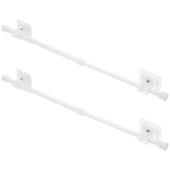 BESTYASH 2Sets Adjustable Curtain Rod Telescoping Pole No Screws White Expandable for Home Decor