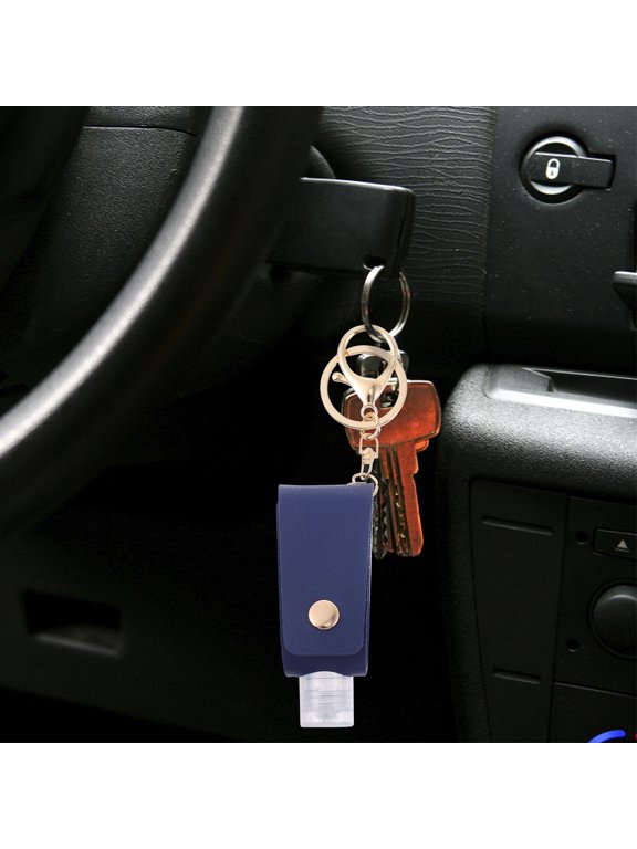 2-Pack Travel Bottle Keychain Holders with Rotating Caps for Convenient Storage and Easy Carry