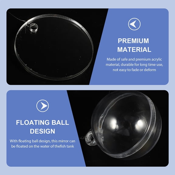 BESTYASH 2Sets Decorative Acrylic Betta Fish Mirror for Aquarium Floating and Training Use
