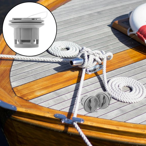 BESTYASH 2Sets Inflatable Boat Air Valve Cap Light Grey High Strength PVC Quick Deflation and Inflation