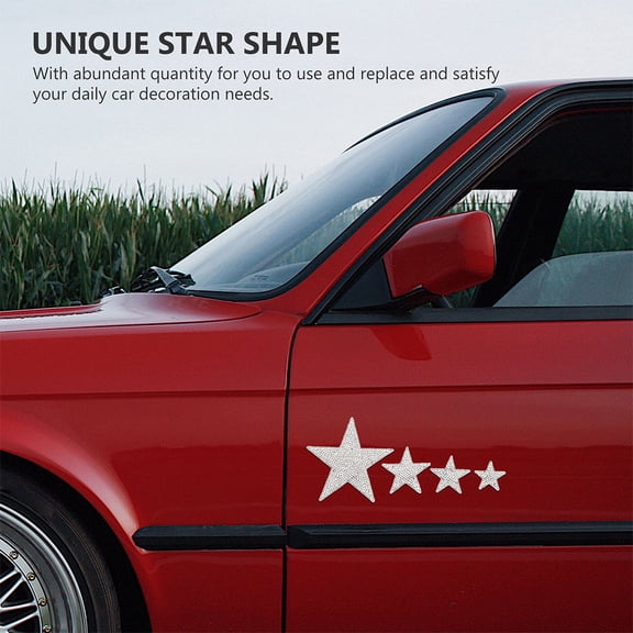 BESTYASH 2-Pack Plated Rhinestone Car Stickers, Self-Adhesive Star Decals, Shiny Vehicle Decorations for Auto Styling