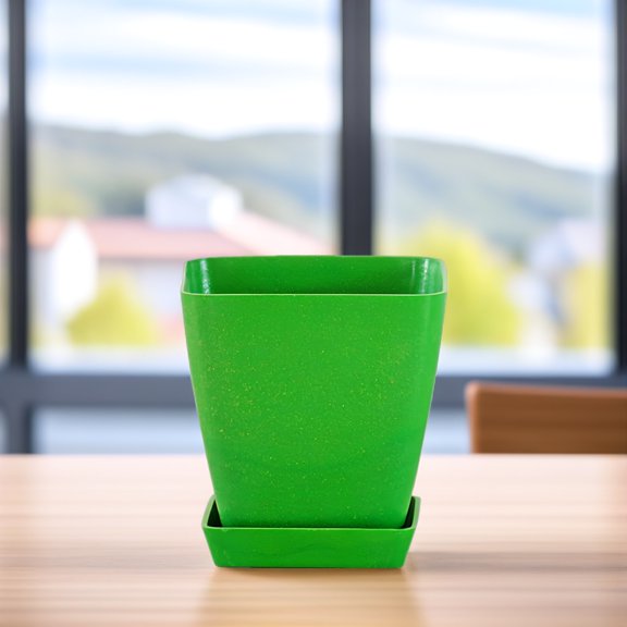 BESTYASH 2Sets Small Flower Pots Made from Bamboo Fiber Durable Green Succulent Pots for Planting