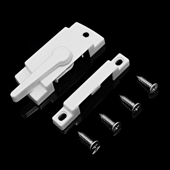 BESTYASH 2Sets White Vinyl Window Locks for Single Double Hung and Sliding Window Security At Home