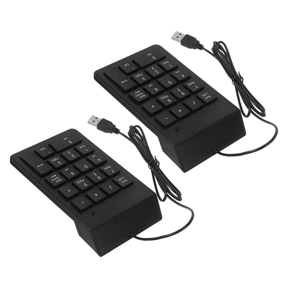 BESTYASH 2-Pack External for Laptop, Black Plastic, Portable Number Pad for Office and Home Use