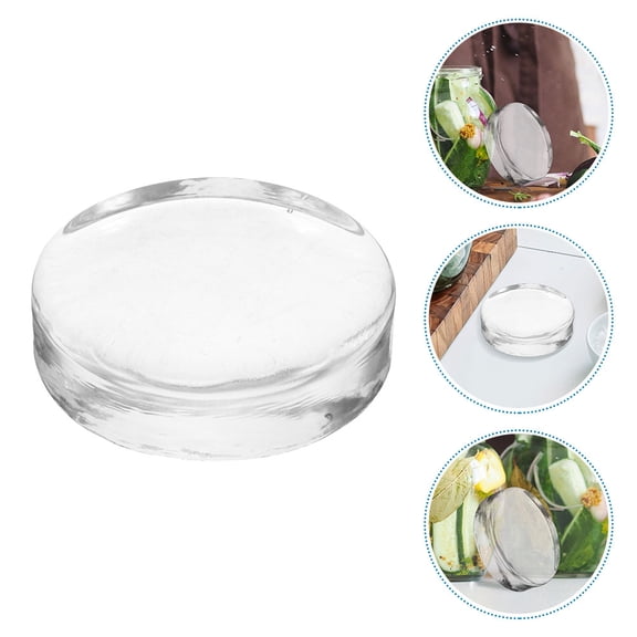 BESTYASH 2Pcs Sturdy Transparent Glass Pickle Jar Weights for Sauerkraut Kimchi and Vegetable Fermentation