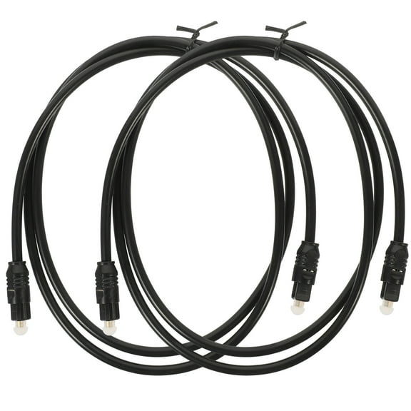 BESTYASH 2-Pack Fiber Optic Audio Cables Black PVC Jacket for High-Quality Sound Systems and Home Theater