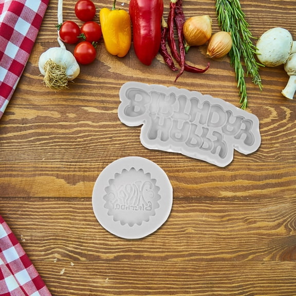 BESTYASH 2pcs Fondant Letter Mold Silicone White for Chocolate Candy Making Birthday Theme Party Favors