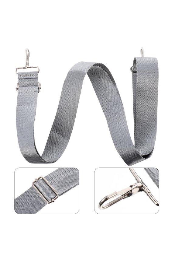2-Pack Grey Adjustable Nylon Messenger Bag Straps for Adults, Daily Use, Comfortable Back to School Accessories