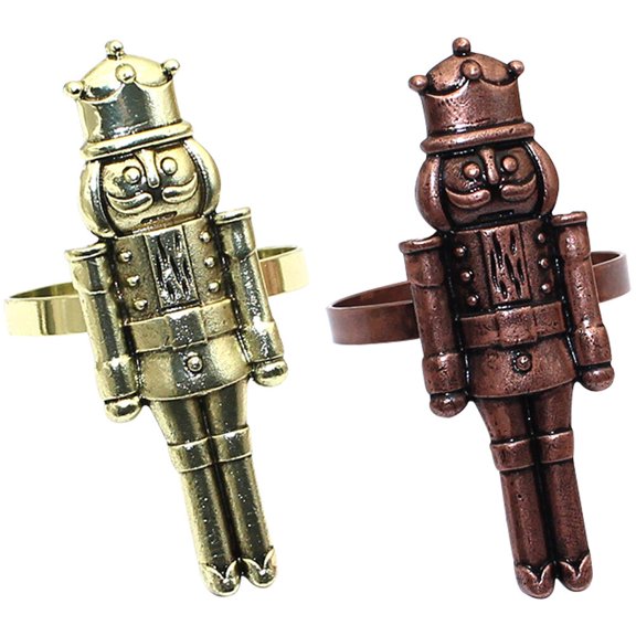 BESTYASH 2pcs Elegant Napkin Ring Holders Metal Napkin Decor Accessory for Dinner Party