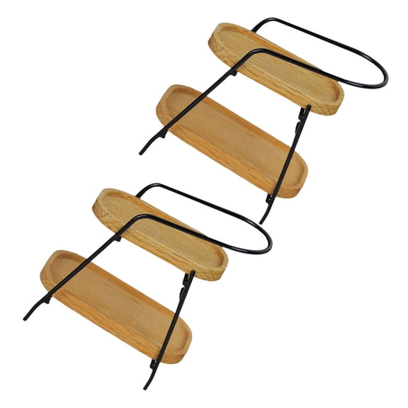 BESTYASH 2Pcs Mini Storage Shelf Rectangular Wooden Stand For Doll House Accessories Display Doll House Balcony