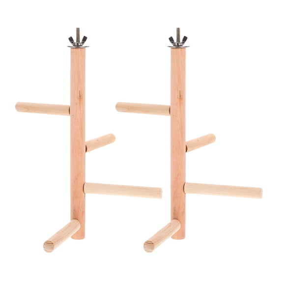 BESTYASH 2pcs Perch Bird Platform Wood Khaki for Macaw Exercise Coordination