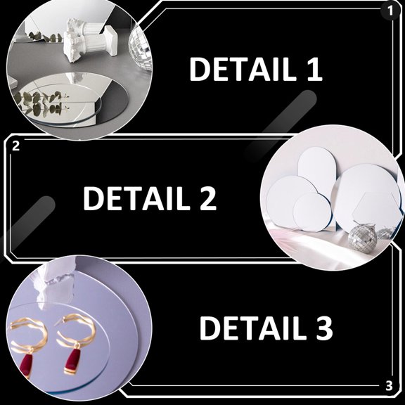 BESTYASH 2pcs Photography Background Props Reflective Mirrors in Light Grey for Props for Photography