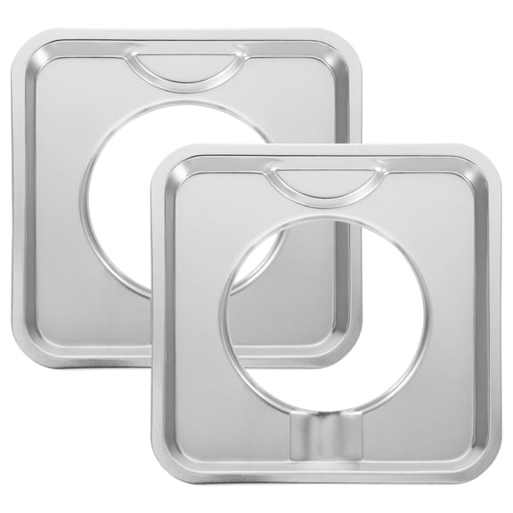 BESTYASH 2pcs Square Drip Pan for Gas Range Heavy Duty Stainless Steel