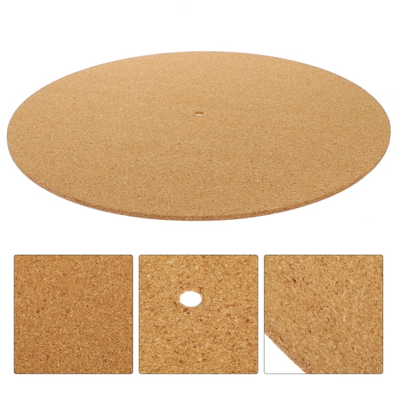 BESTYASH 2Pcs Cork Turntable Slipmat Vinyl Record Pad Anti Static Protective Mat for Disc Use