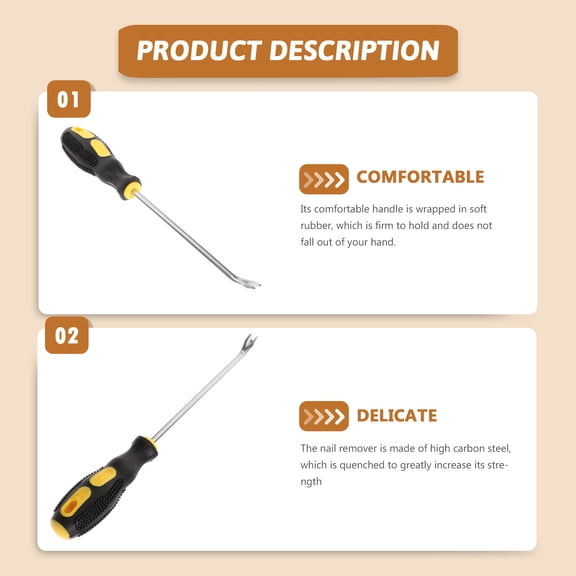 BESTYASH 2pcs V Shaped Tack Puller Tool Rubber Steel for Household Appliance Maintenance