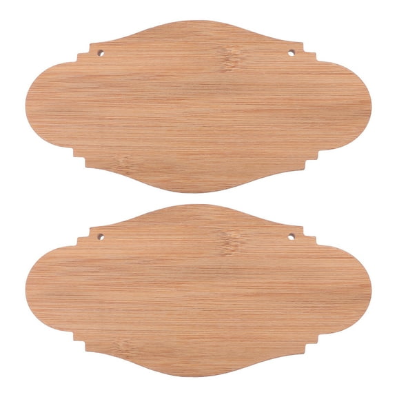 BESTYASH 2pcs Wood Signs for Hanging Tags Unfinished for Home Decoration Light Brown
