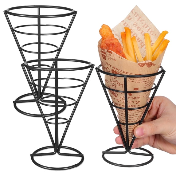 BESTYASH 3-Piece Stainless Steel Basket Set with Black French Fries ...