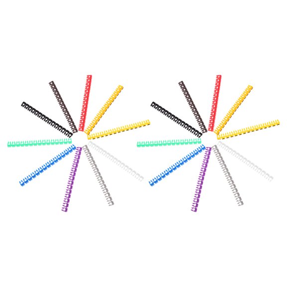 BESTYASH 300Pcs Reusable Clip on Cable Markers Plastic Digital Number Tubes for Wire Labeling