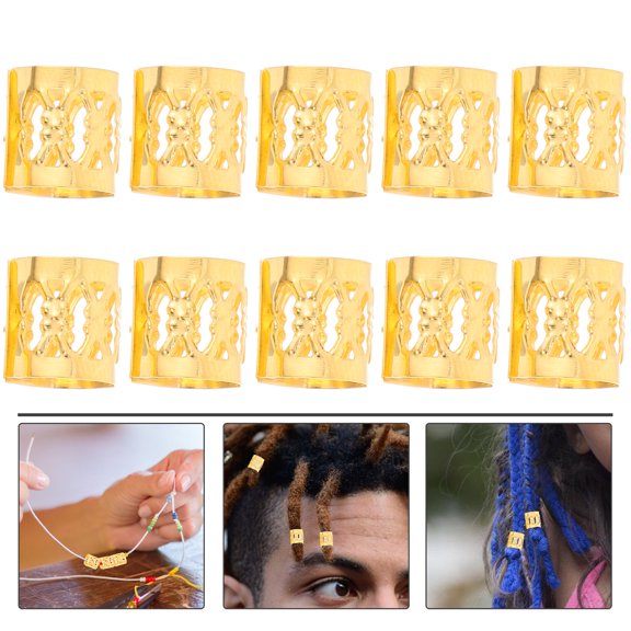 BESTYASH 300Pcs Hair Beads for Braids Golden Iron Dreadlock Accessories for Everyday Use and Celebrations