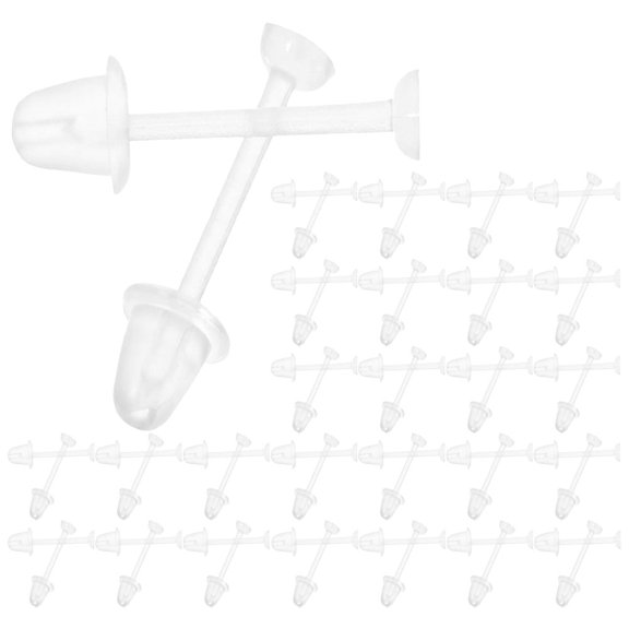 BESTYASH 300Pcs Clear Plastic Earring Backs and Studs Durable Lightweight for Home Use
