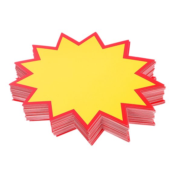 BESTYASH 300Pcs Yellow Star Burst Sale Sign Cards for Retail Store and Fundraising Displays