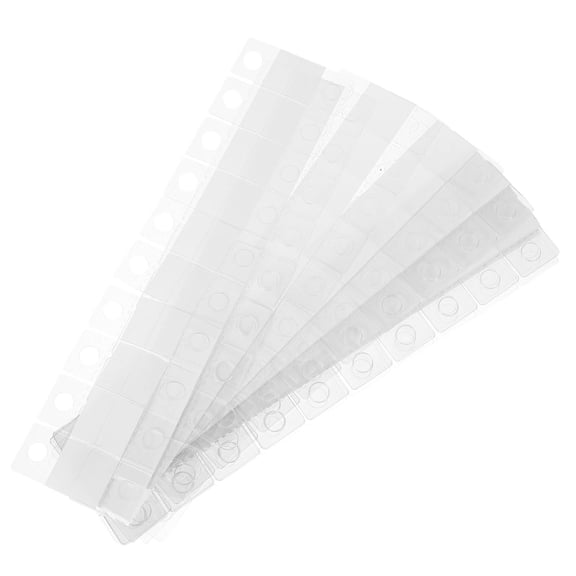 BESTYASH 300pcs Clear PVC Adhesive Hanging Tabs for Wall Display, Ideal for Merchants and Retail Use