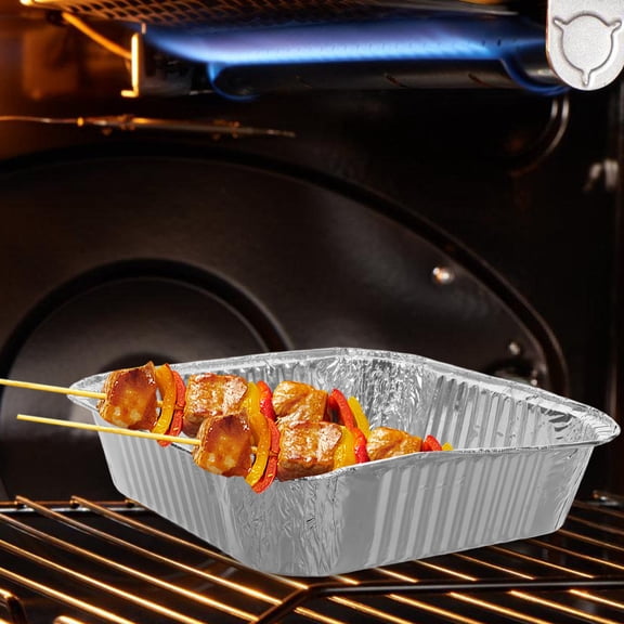 BESTYASH 30Pcs Aluminum Foil Baking Pans Deep Plated Silver Disposable Oven Tray for Catering