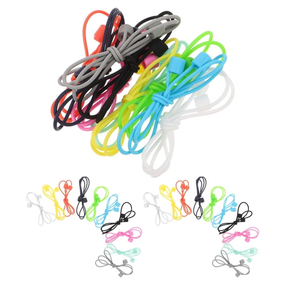 BESTYASH 30Pcs Assorted Color Sports Earbud Anti-Loss Neck Strap with Lightweight Cable Tie for Headphones
