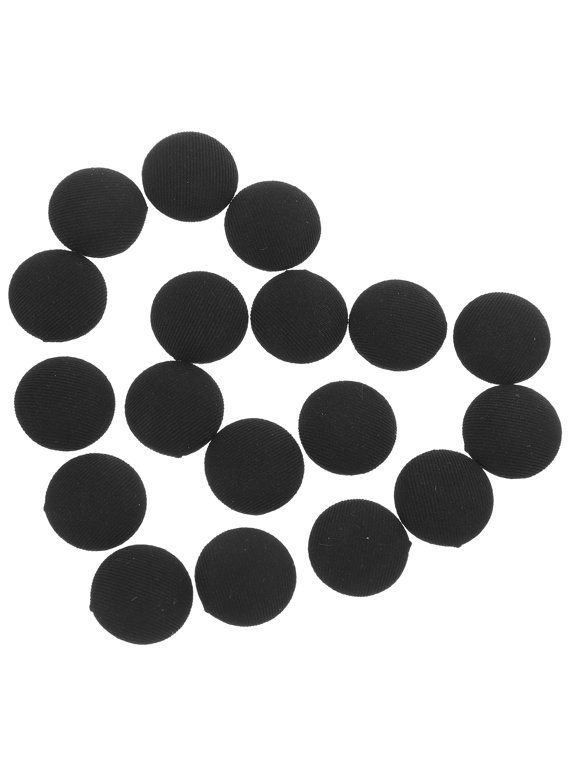 30Pcs Black Round Cloth Covered Hat Buttons Durable Baseball Cap Fasteners