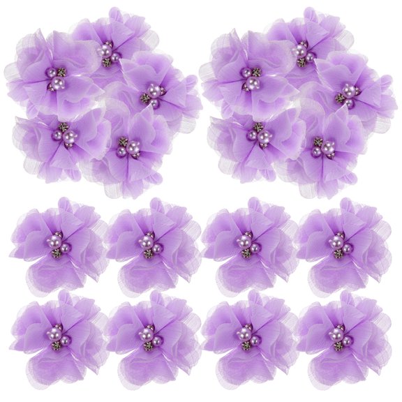 BESTYASH 30Pcs Fabric Sewing Flowers, Floral Appliques for Clothing Decoration, Crafts, Hats, Bags, Scrapbooking
