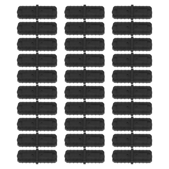 BESTYASH 30Pcs Furniture Frame Pipe Connector Black Plastic Two Way Flat Tube Connection Joint