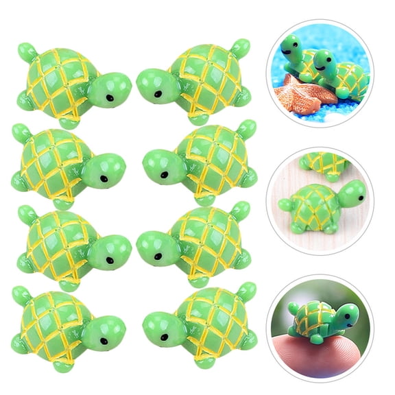 BESTYASH 30Pcs Green Resin Turtle Figurines for Home Fish Tank Decor Lifelike Marine Animal Ornament