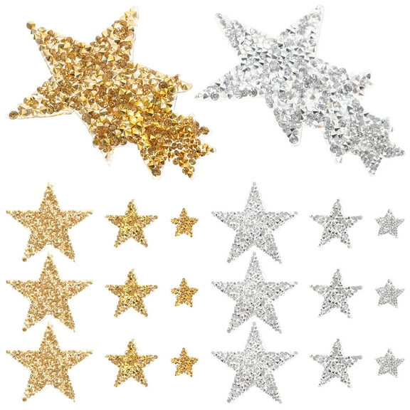 BESTYASH 30Pcs Glitter Stickers Fabric Patches for Clothes Polyester for Artists DIY Repair