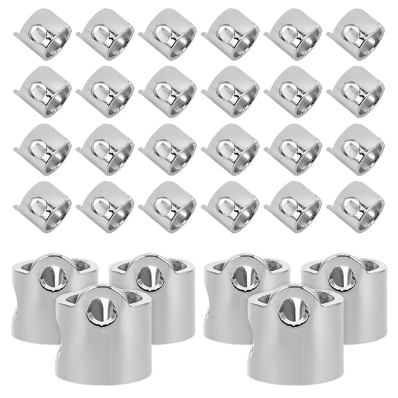 BESTYASH 30Pcs Needle Thread Guide for Sewing Machine Metal Plated Silver Durable Needle Bar Part with Smooth Surface Finish