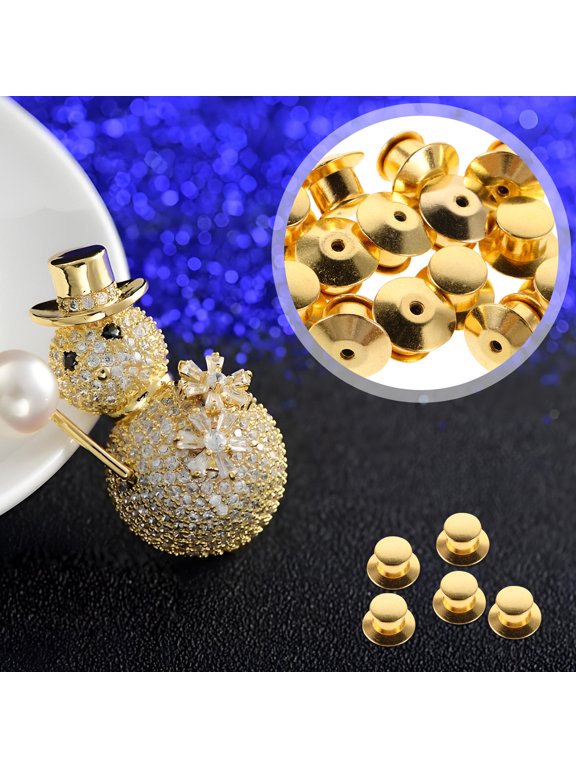 Zinc Alloy Pin Backs for Brooch Crafting Flat Head Golden Safety Clasp