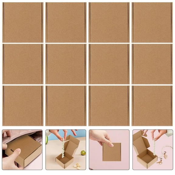 BESTYASH 30Pcs Khaki Mailing Boxes Small Shipping Boxes for Packaging Small Business Durable Paper Material