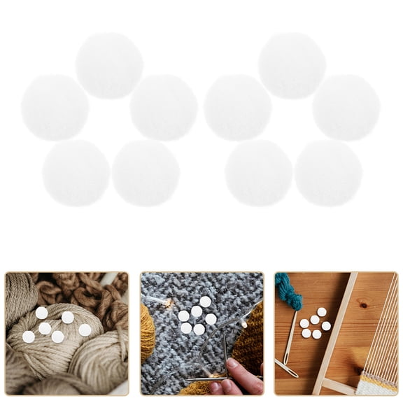 BESTYASH 30Pcs White Polyester Fluffy Pom Poms for DIY Projects and Holiday Decorations