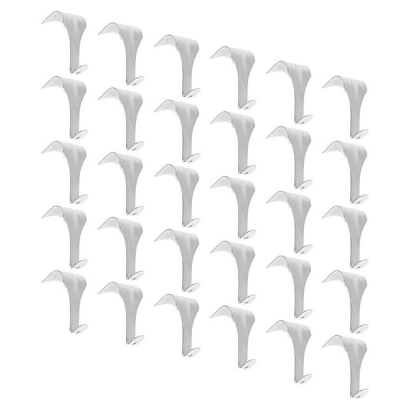 BESTYASH 30Pcs White Zinc Alloy Picture Rail Hooks Heavy Duty Easy Install for Ceiling Displays